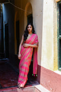 Rohini- Striped Dusty Pink Saree