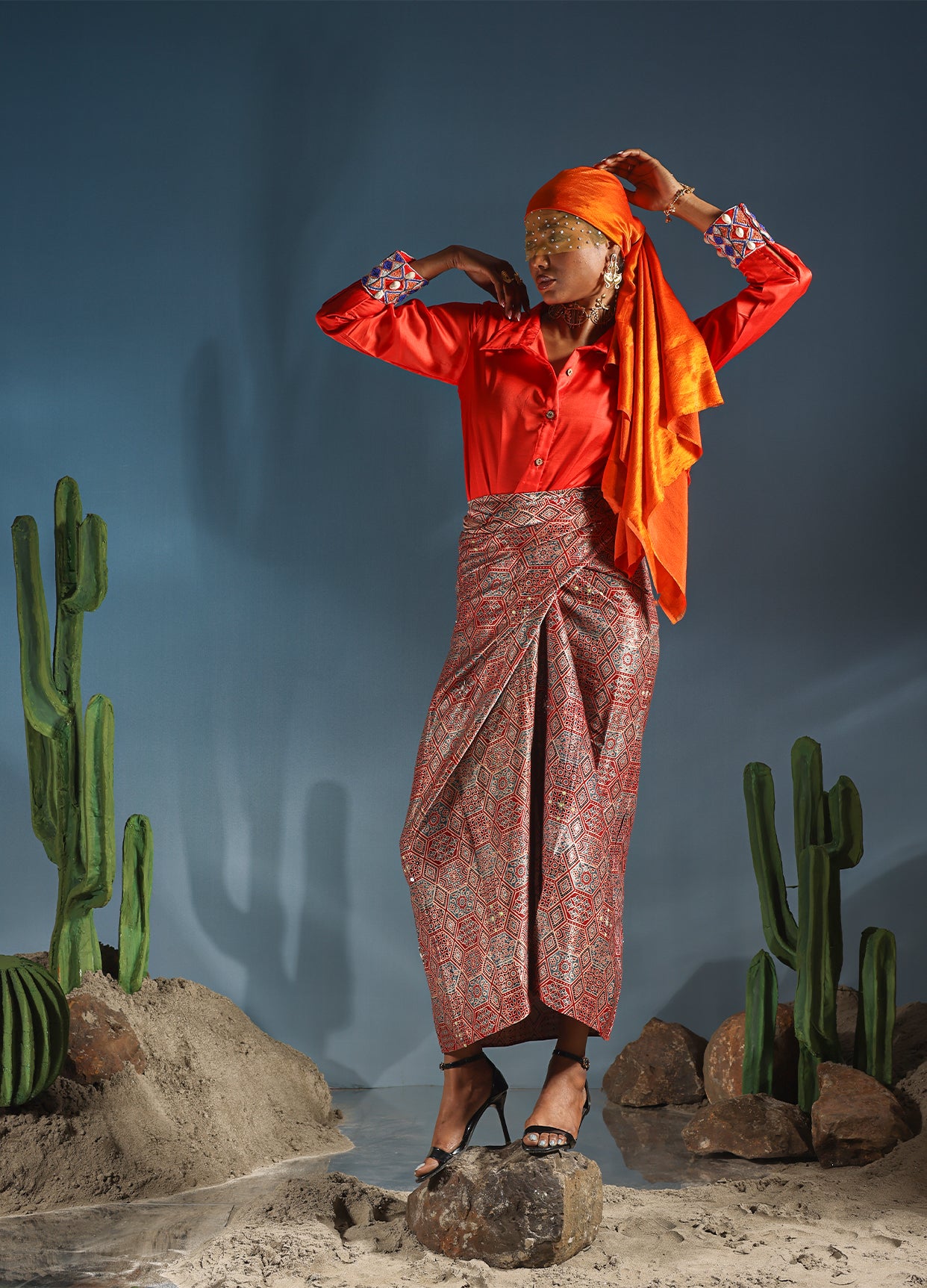 Nasieku Wrap Skirt & Shirt Set