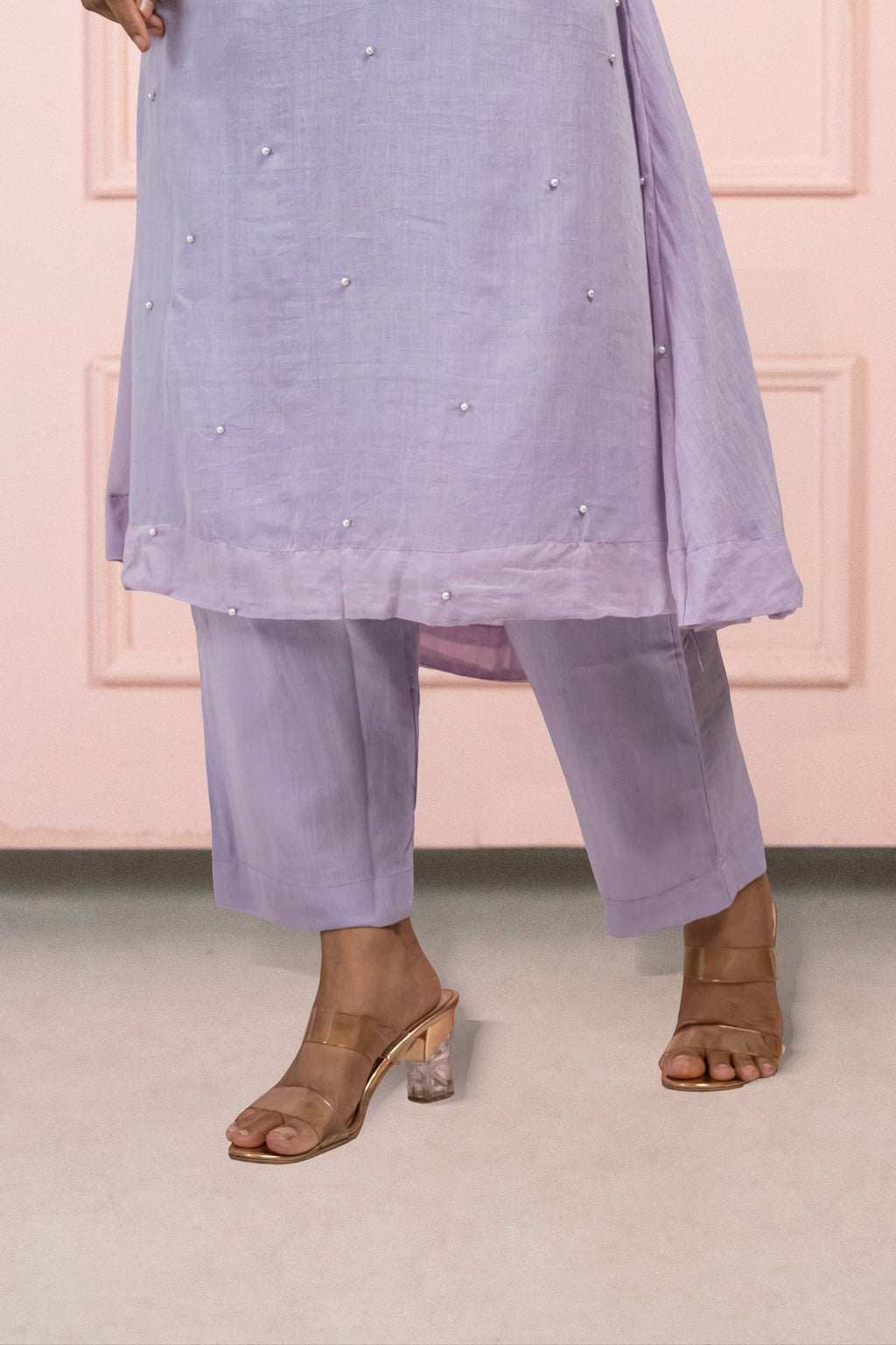 Moonlight Lavender Mul Cotton Kurta Set