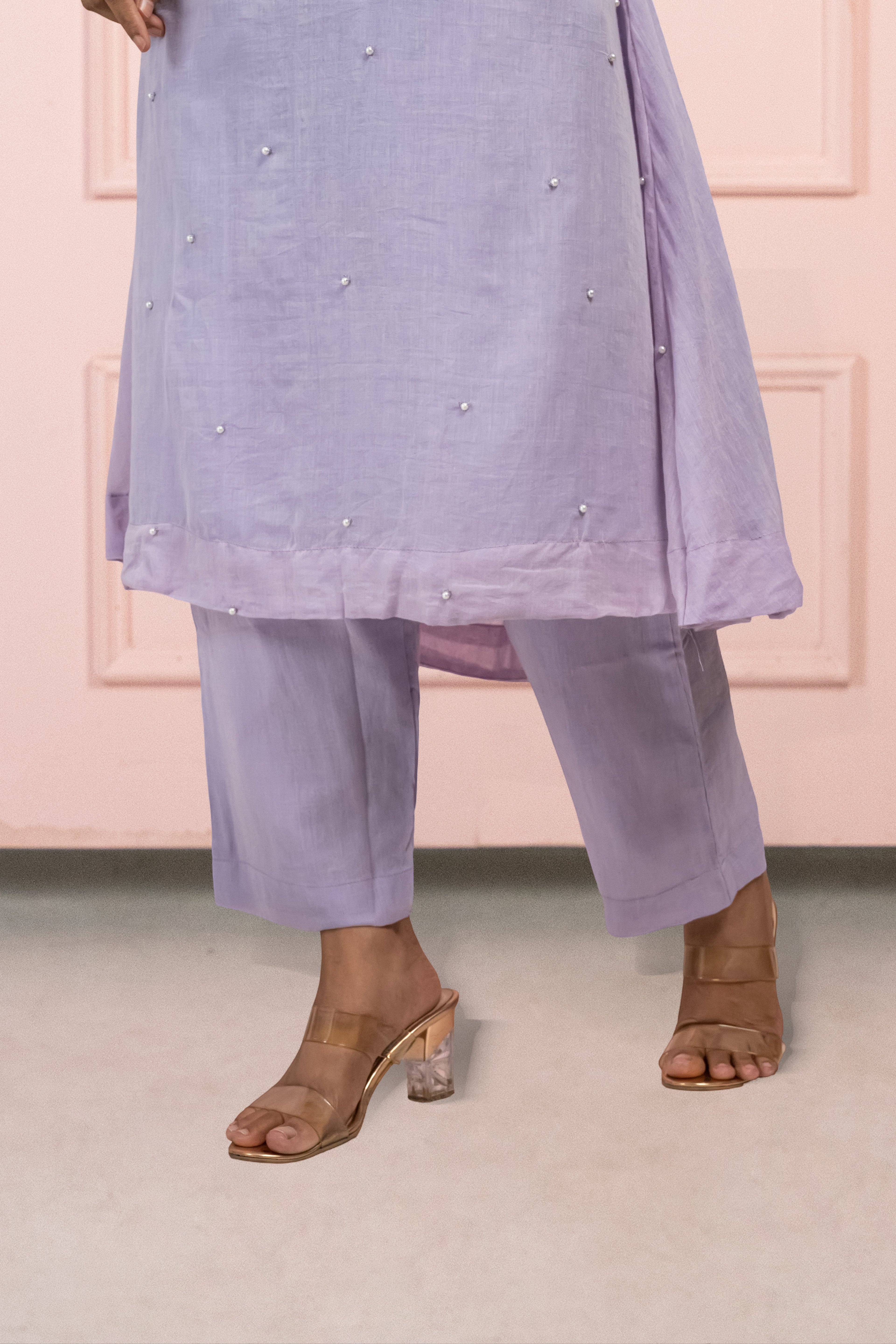 Moonlight Lavender Mul Cotton Kurta Set