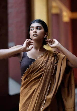 Pure Mul Mul Saree with Artisan Embroidery by suti2023