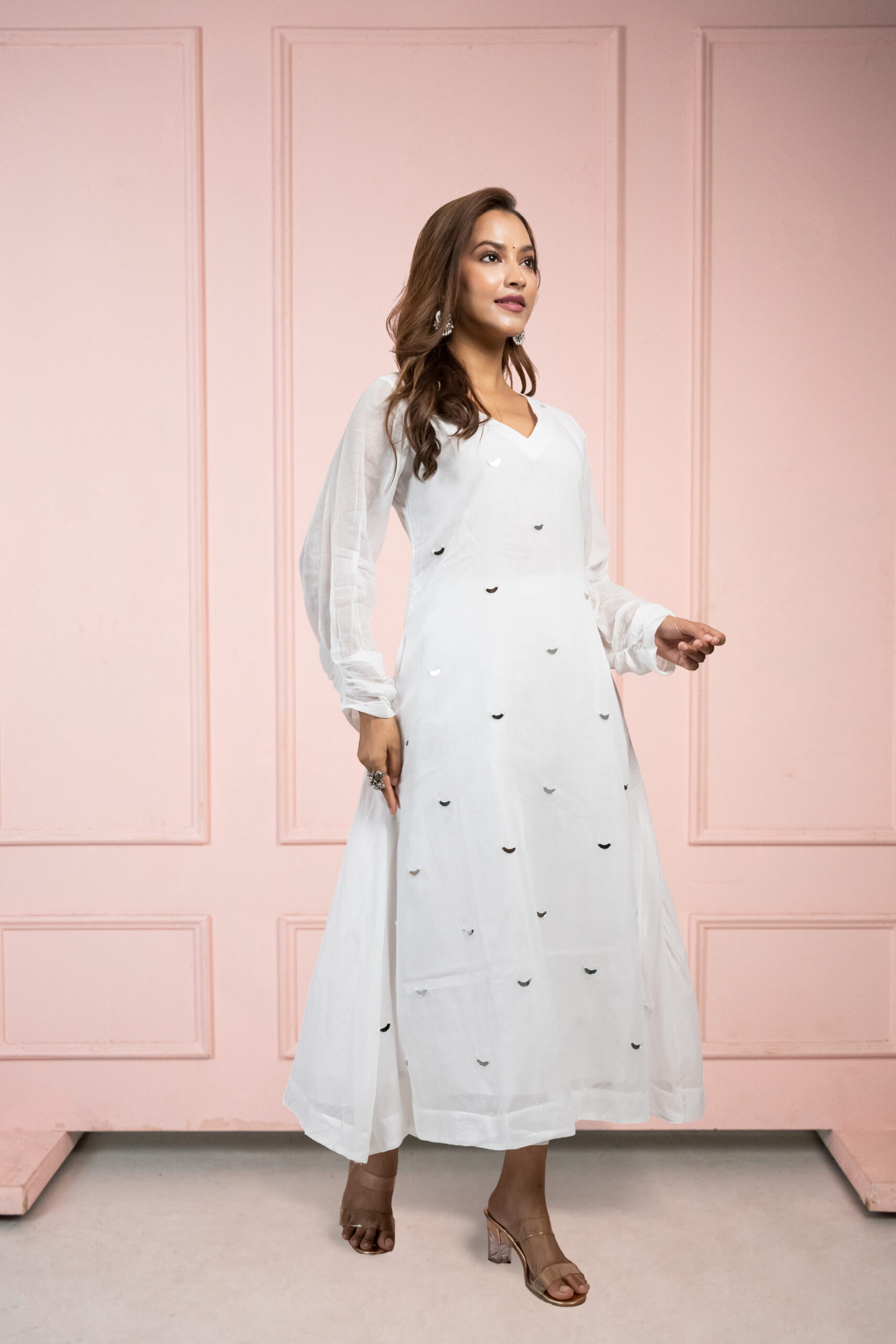 Moonlight White Mul Cotton Kurta Set - Image 2